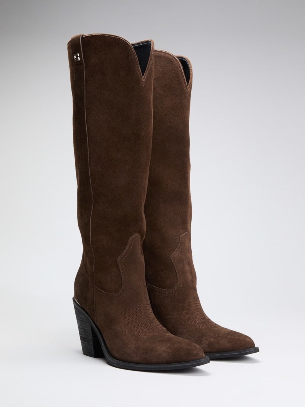 Guess Sashan Knee-High Boots- Brown Suede